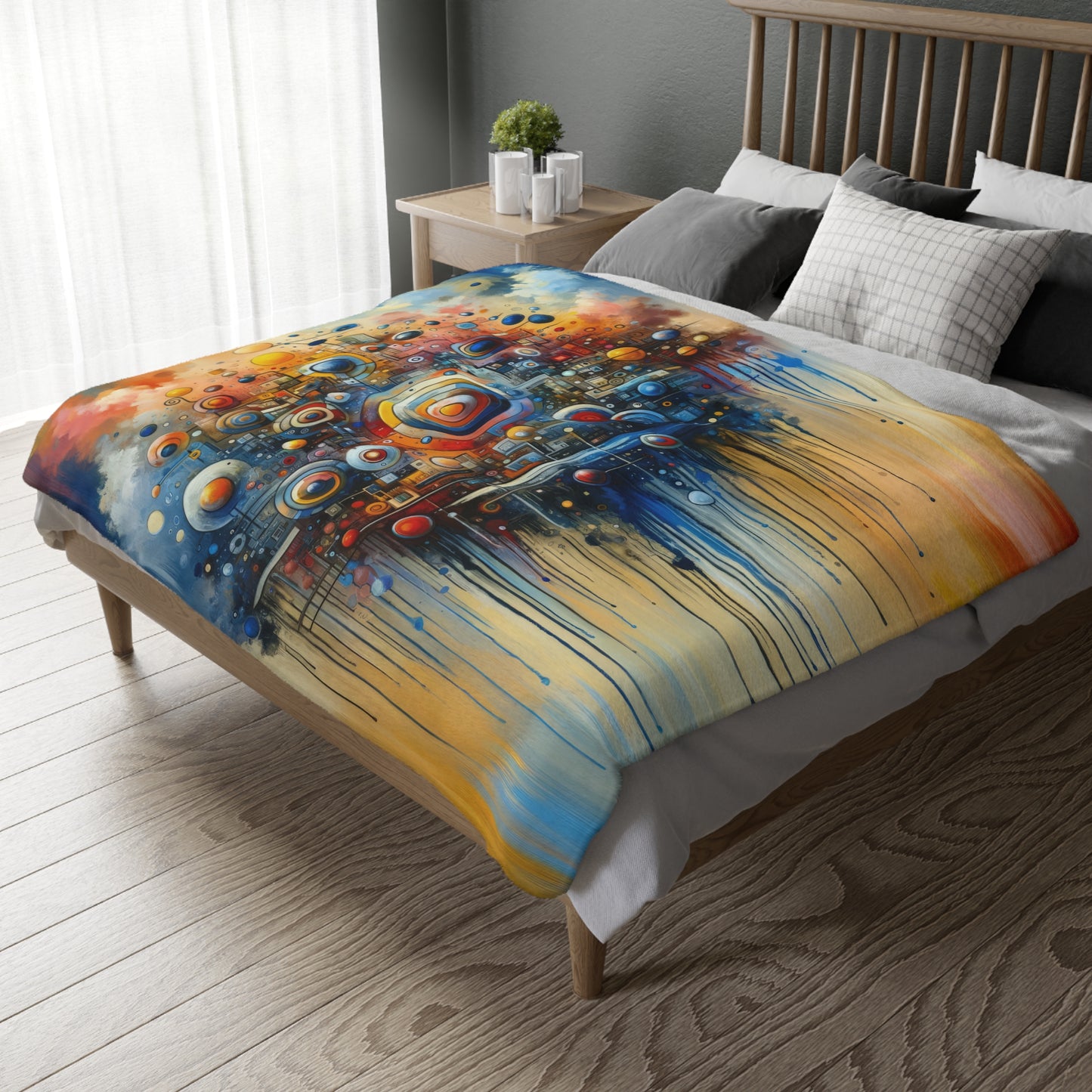 Connected Virtuality Canvas Velveteen Microfiber Blanket (Two-sided print)