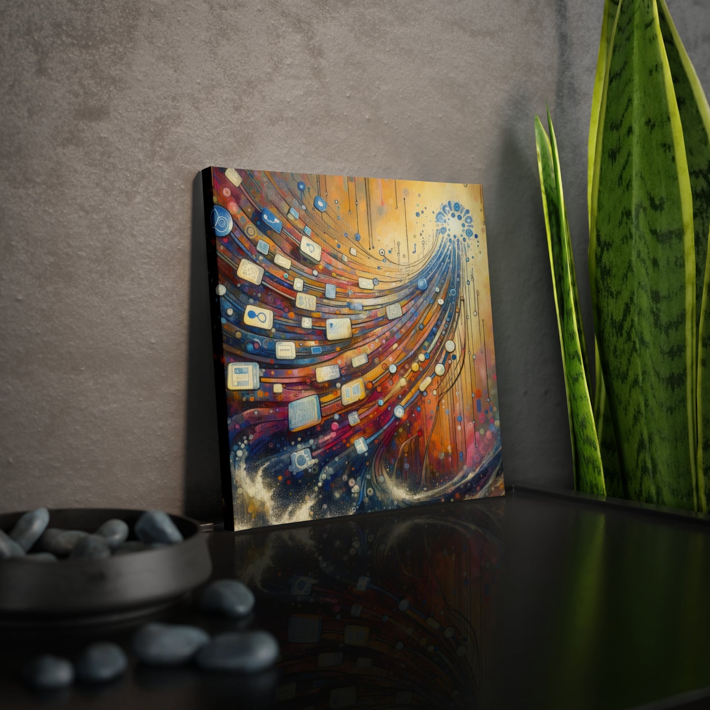 Digital Tapestry Weaving Canvas Photo Tile