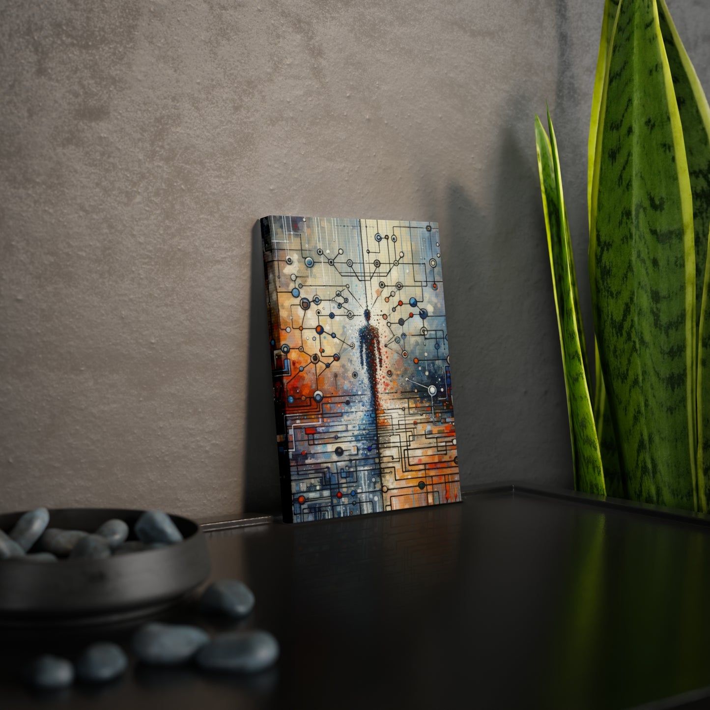 Technological Connectivity Bridge Canvas Photo Tile