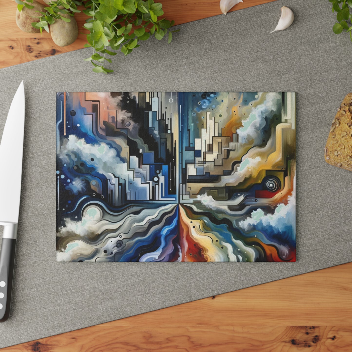 Digital Divide Navigation Glass Cutting Board