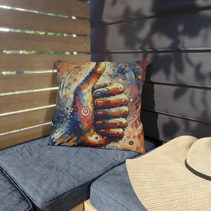 Digital Gratitude Nod Outdoor Pillows