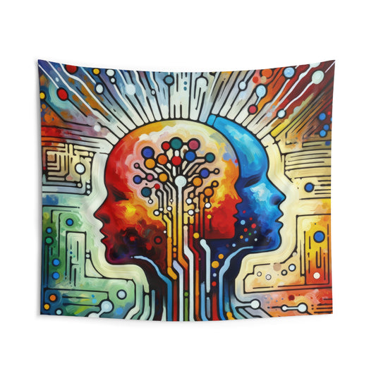 Empathetic Connection Abstract Indoor Wall Tapestries