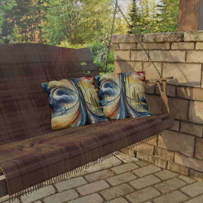 Conscious Bridge Tachism Outdoor Pillows