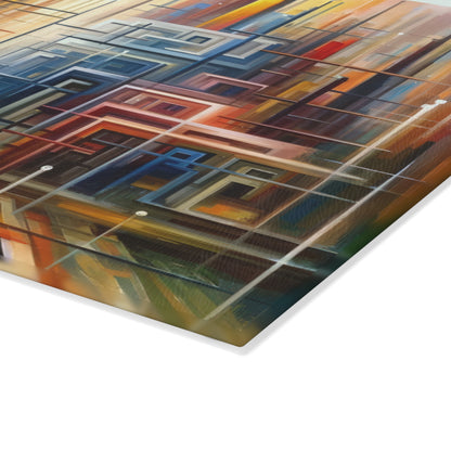 Urban Flow Interconnectedness Glass Cutting Board