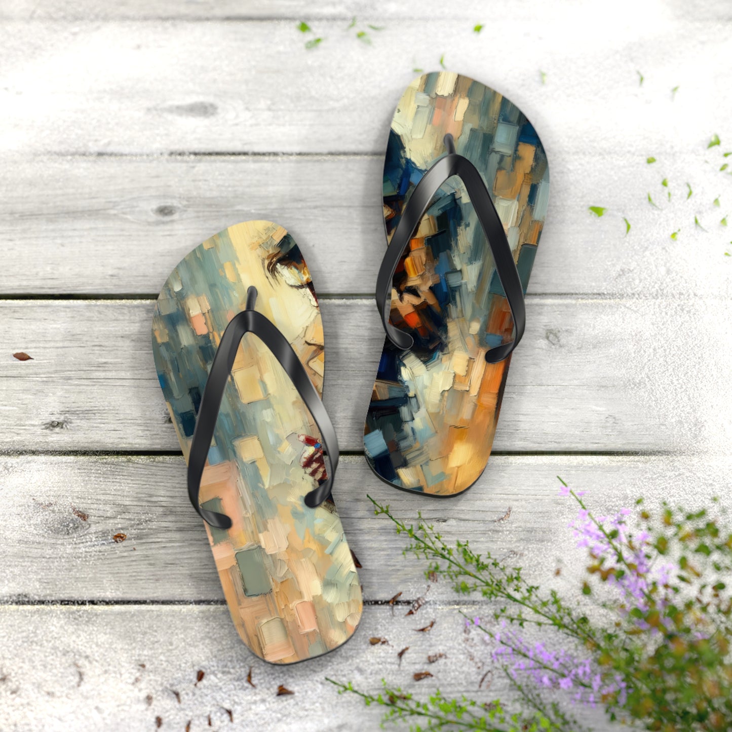 Urban Tachism Encounter Flip Flops