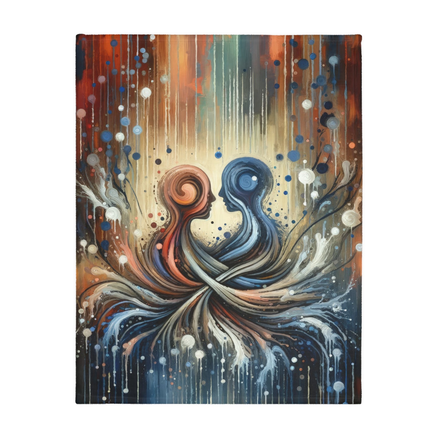 Empathic Connection Tachism Velveteen Microfiber Blanket (Two-sided print)