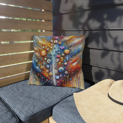Digital Essence Revelation Outdoor Pillows