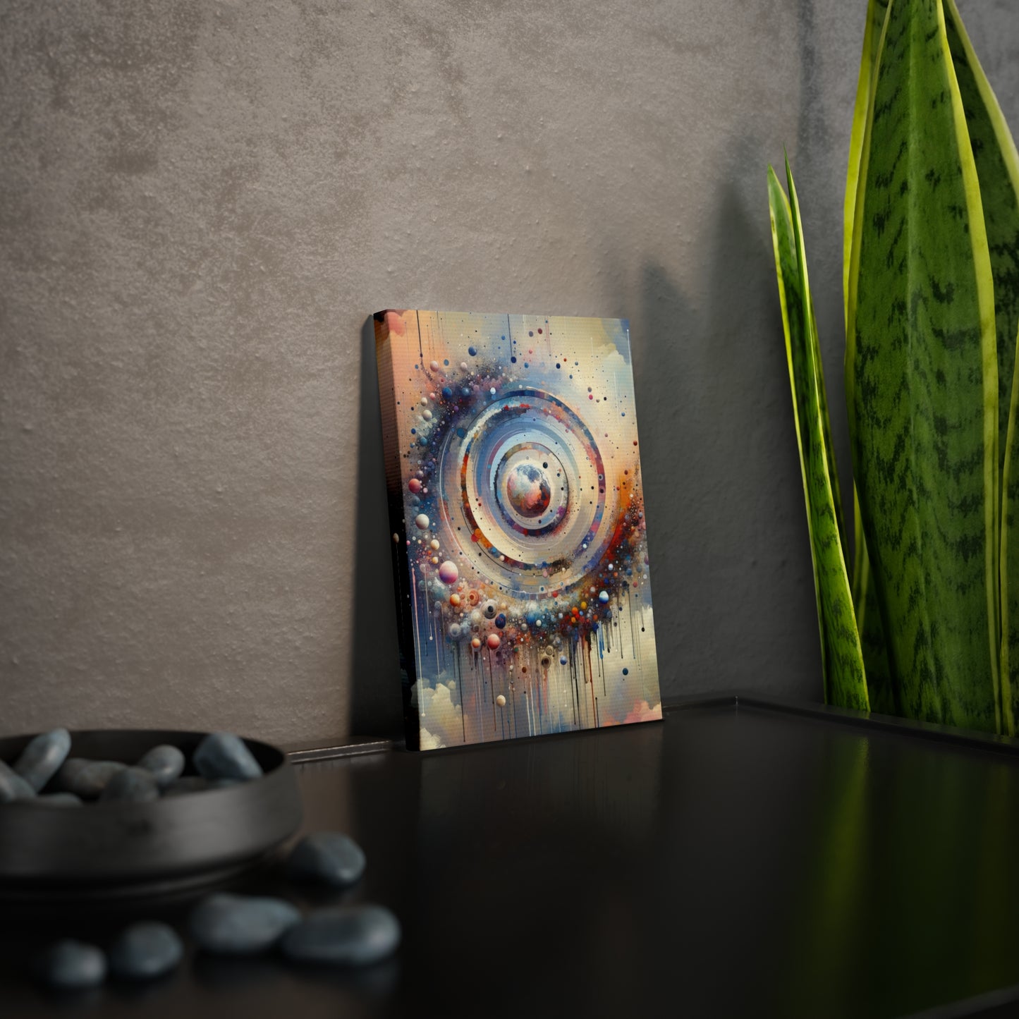 Conscious Rings Tachism Canvas Photo Tile