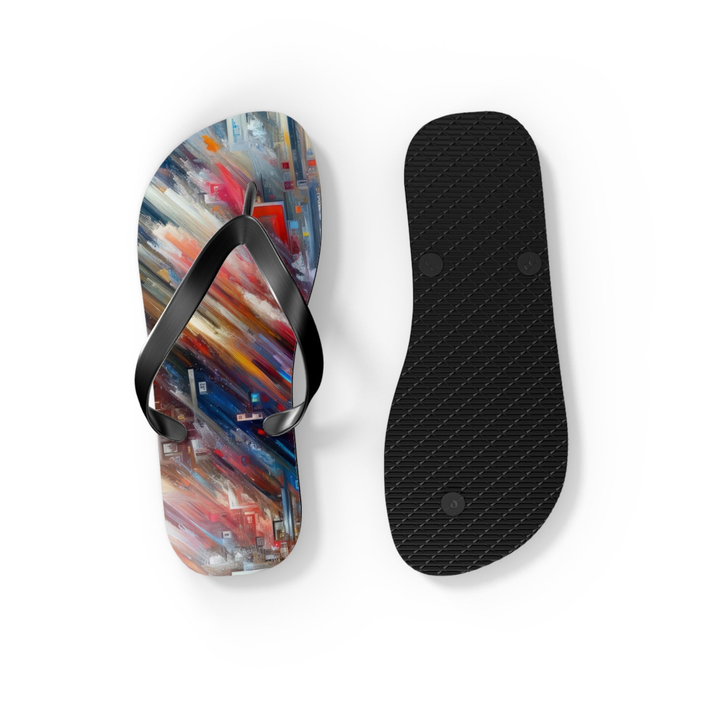 Digital Chaos Symphony Flip Flops