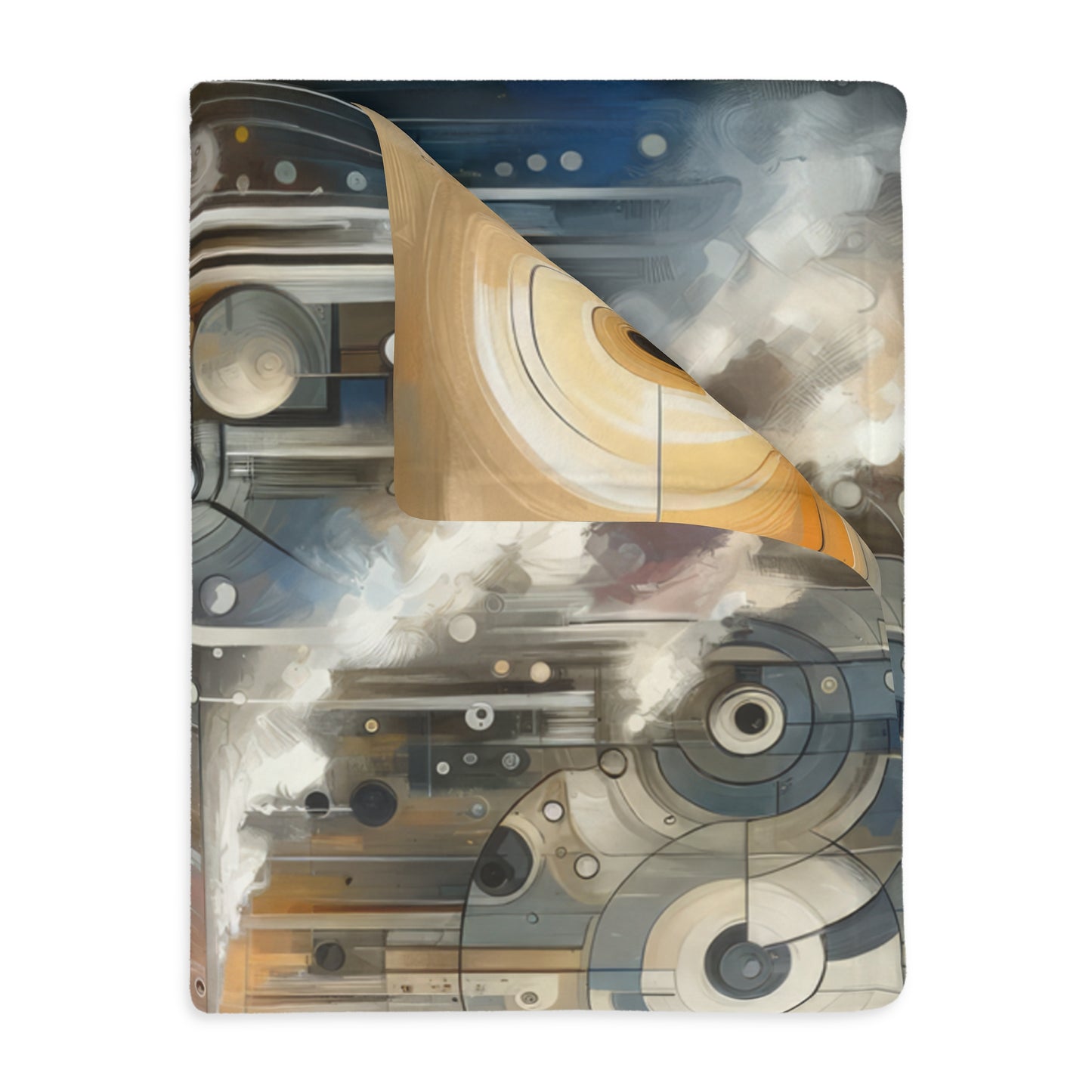 Abstract Mechanical Harmony Velveteen Microfiber Blanket (Two-sided print)