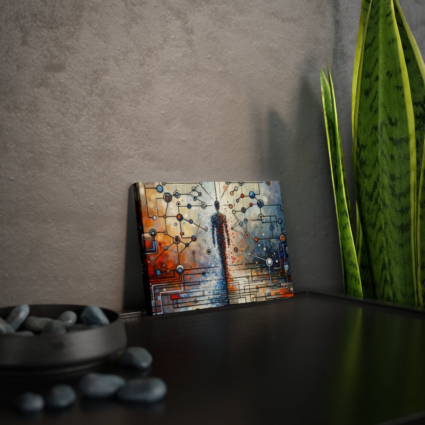 Technological Connectivity Bridge Canvas Photo Tile