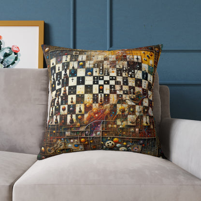 Cosmic Chess Integration Spun Polyester Pillow