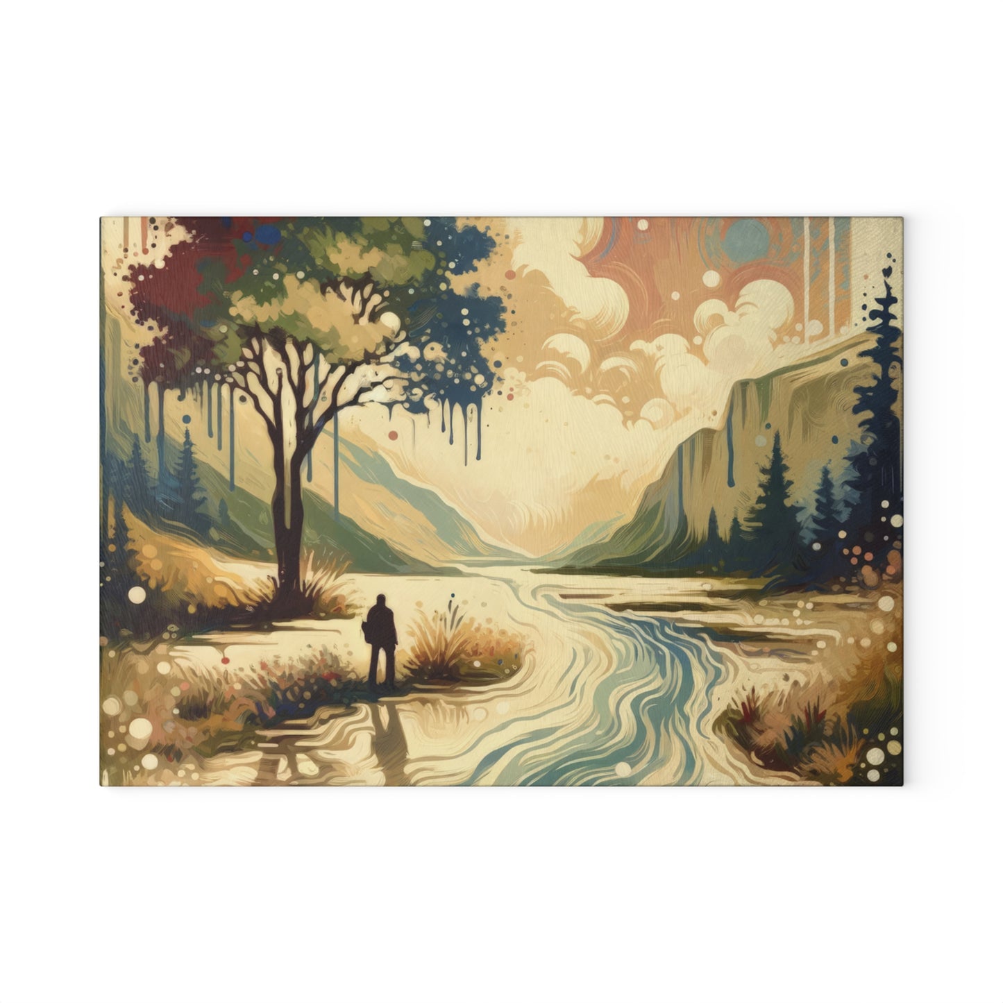 Serene Stream Sojourn Glass Cutting Board