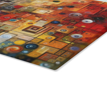 Witty Conversation Tapestry Glass Cutting Board