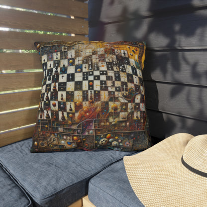 Cosmic Chess Integration Outdoor Pillows