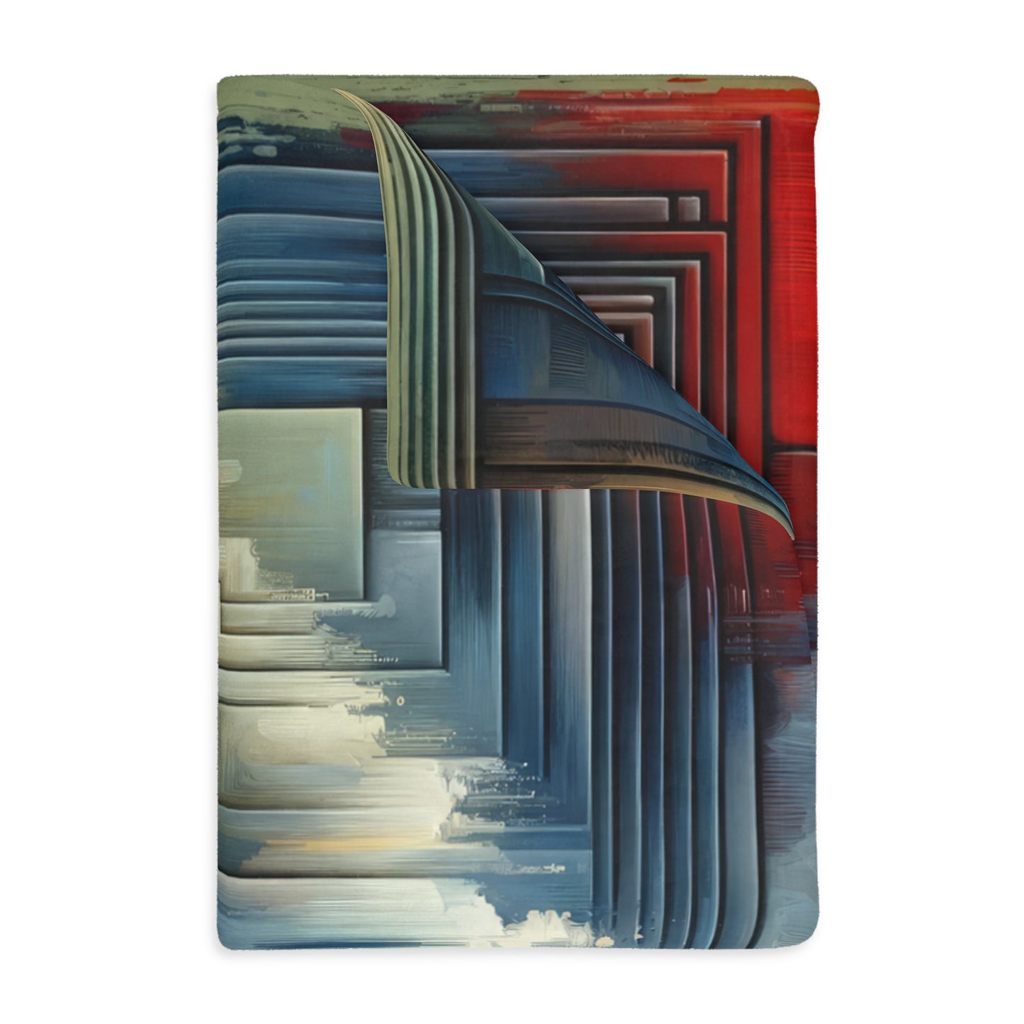 Abstract Geometric Boundaries Velveteen Microfiber Blanket (Two-sided print)