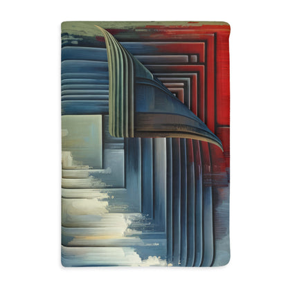 Abstract Geometric Boundaries Velveteen Microfiber Blanket (Two-sided print)