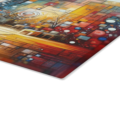 Reflective Habitation Art Glass Cutting Board