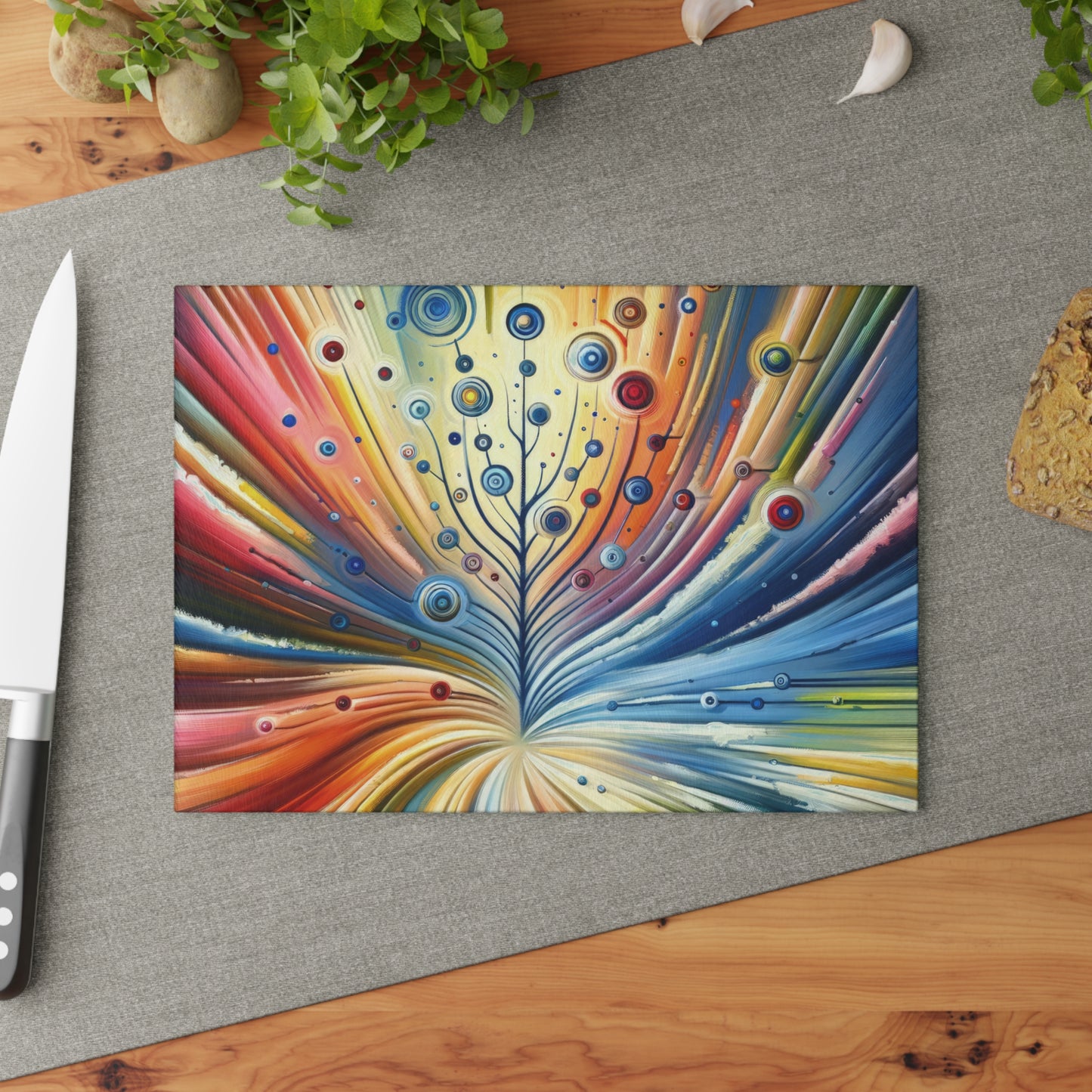 Sustainable Ripple Abstract Glass Cutting Board