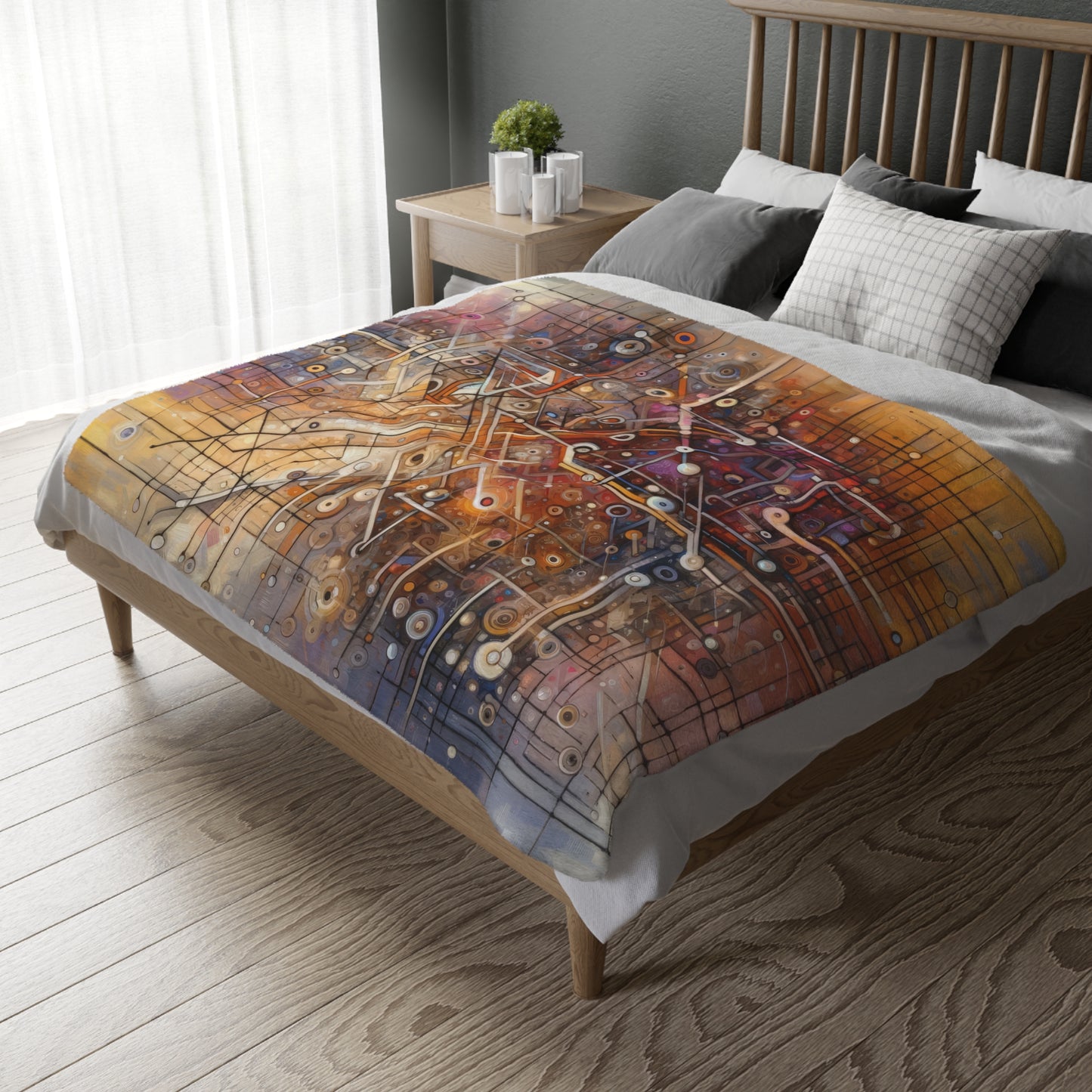 Abstract Structural Complexity Velveteen Microfiber Blanket (Two-sided print)