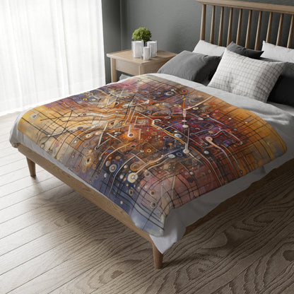 Abstract Structural Complexity Velveteen Microfiber Blanket (Two-sided print)