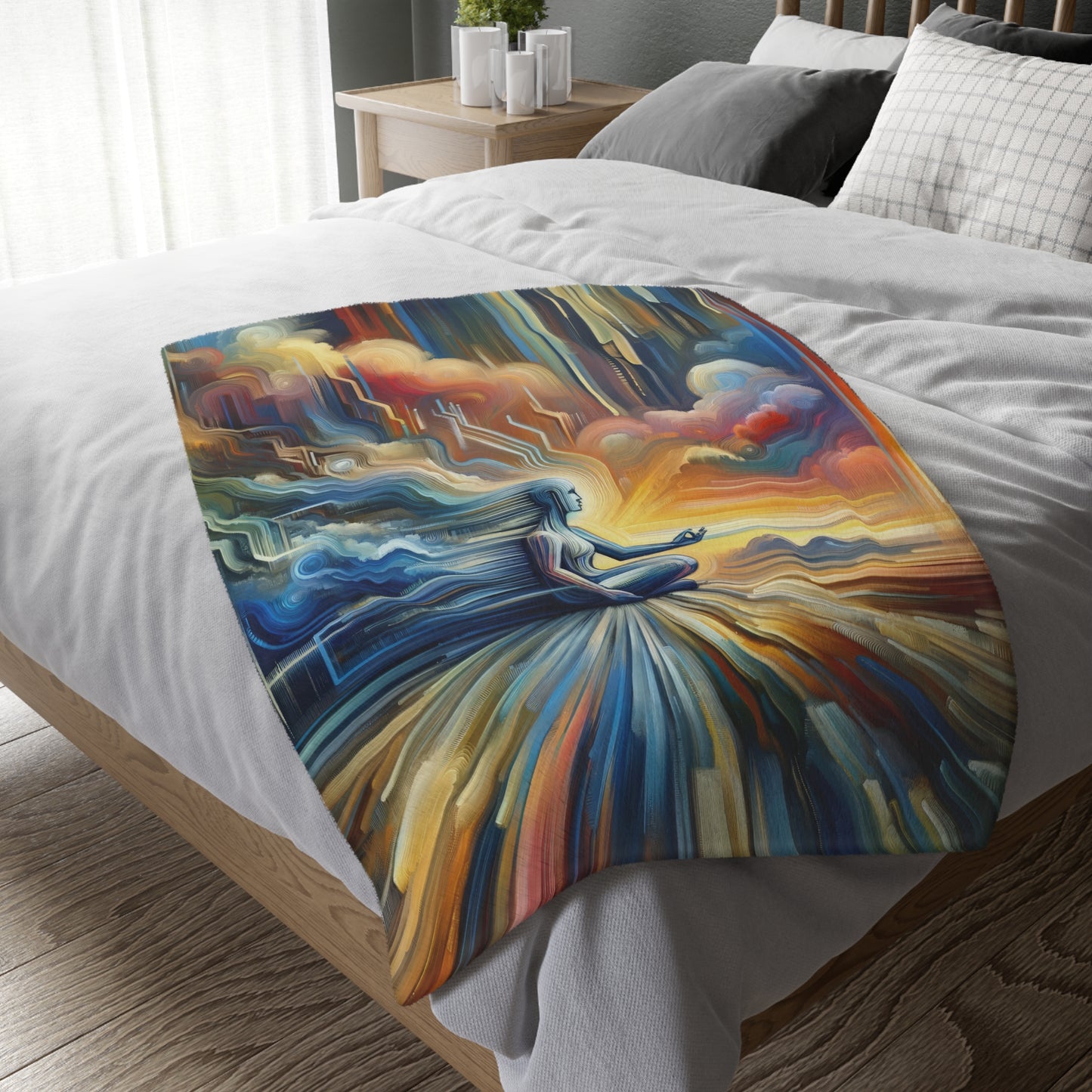 Eternal Digital Meditation Velveteen Microfiber Blanket (Two-sided print)