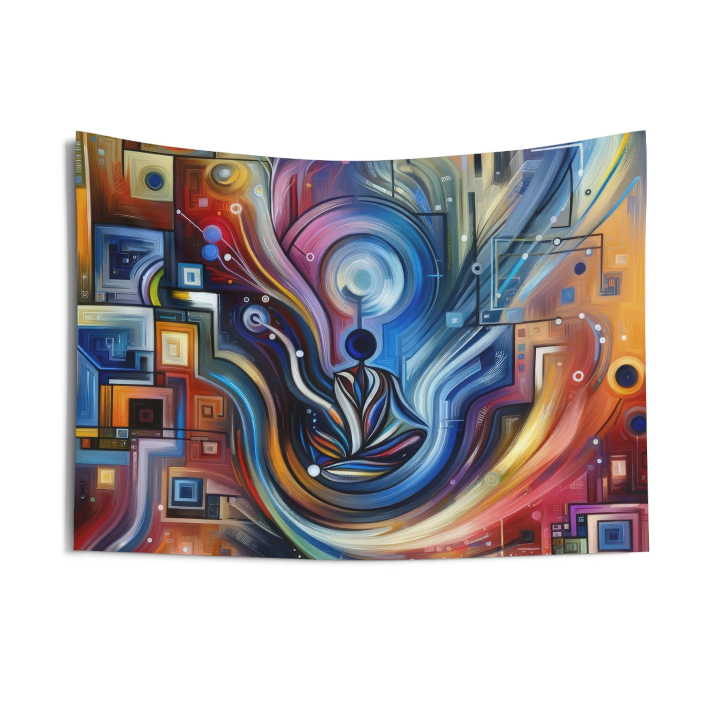 Digital Mindfulness Abstract Indoor Wall Tapestries