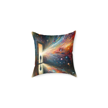 Mirror Wholeness Tachism Spun Polyester Pillow