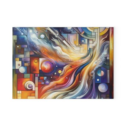 Cosmic Tachism Alchemy Glass Cutting Board