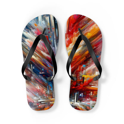 Digital Chaos Symphony Flip Flops