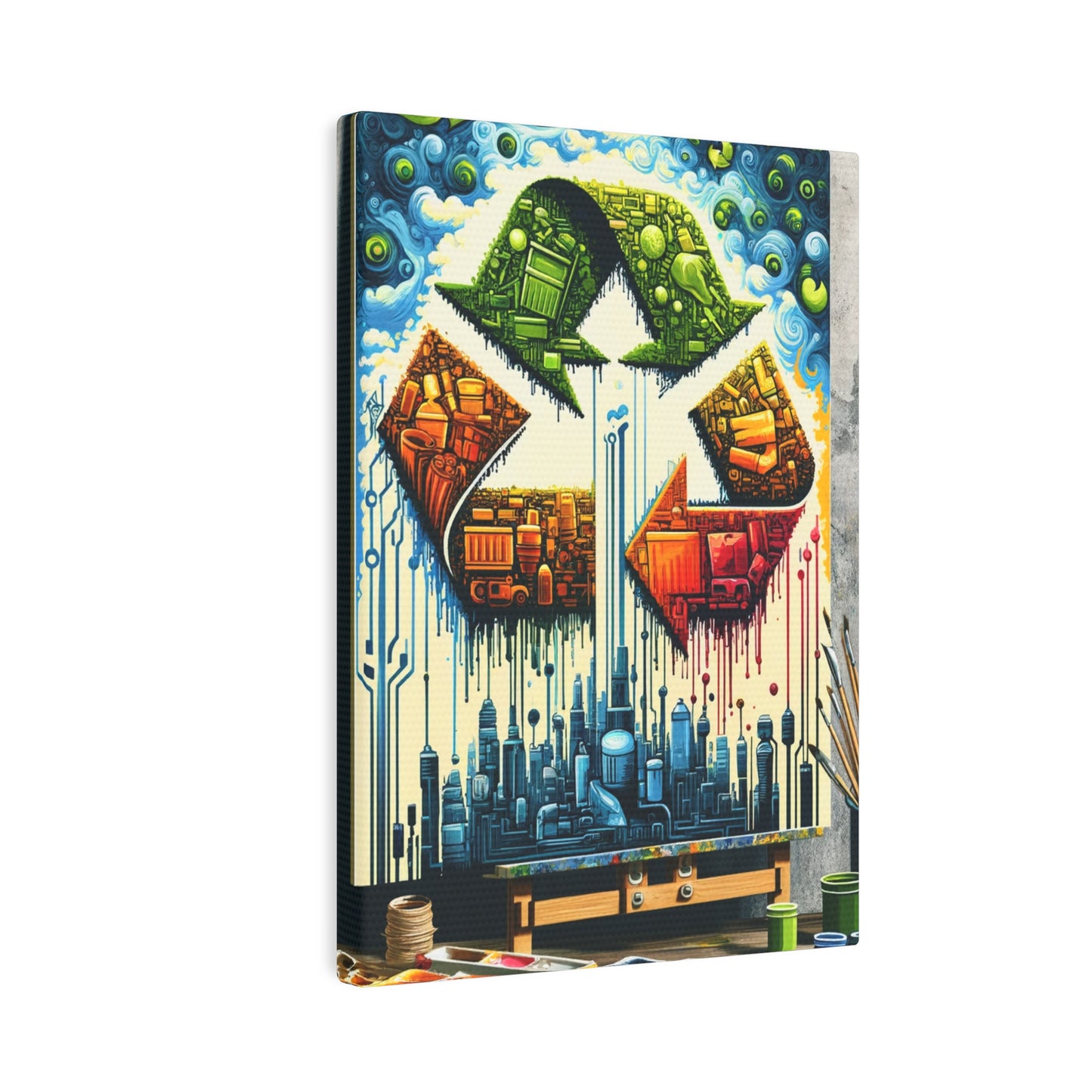 Upcycling Lifecycle Artistry Canvas Photo Tile