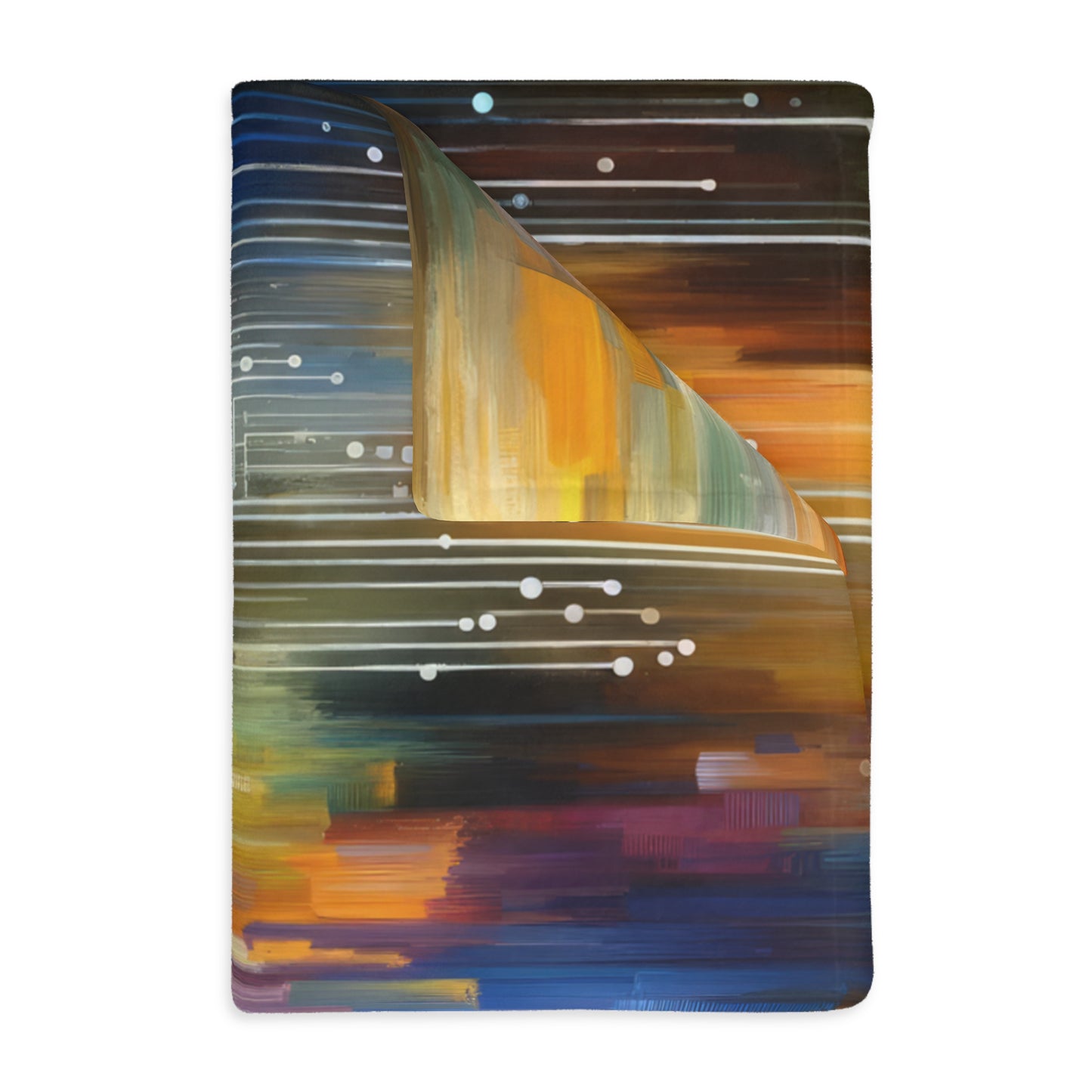 Abstract Technicolor Synthesis Velveteen Microfiber Blanket (Two-sided print)