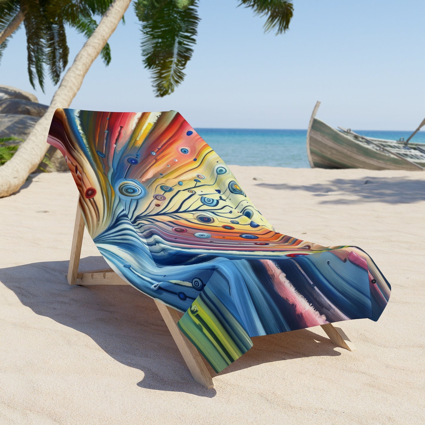 Sustainable Ripple Abstract Beach Towel