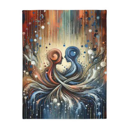 Empathic Connection Tachism Velveteen Microfiber Blanket (Two-sided print)