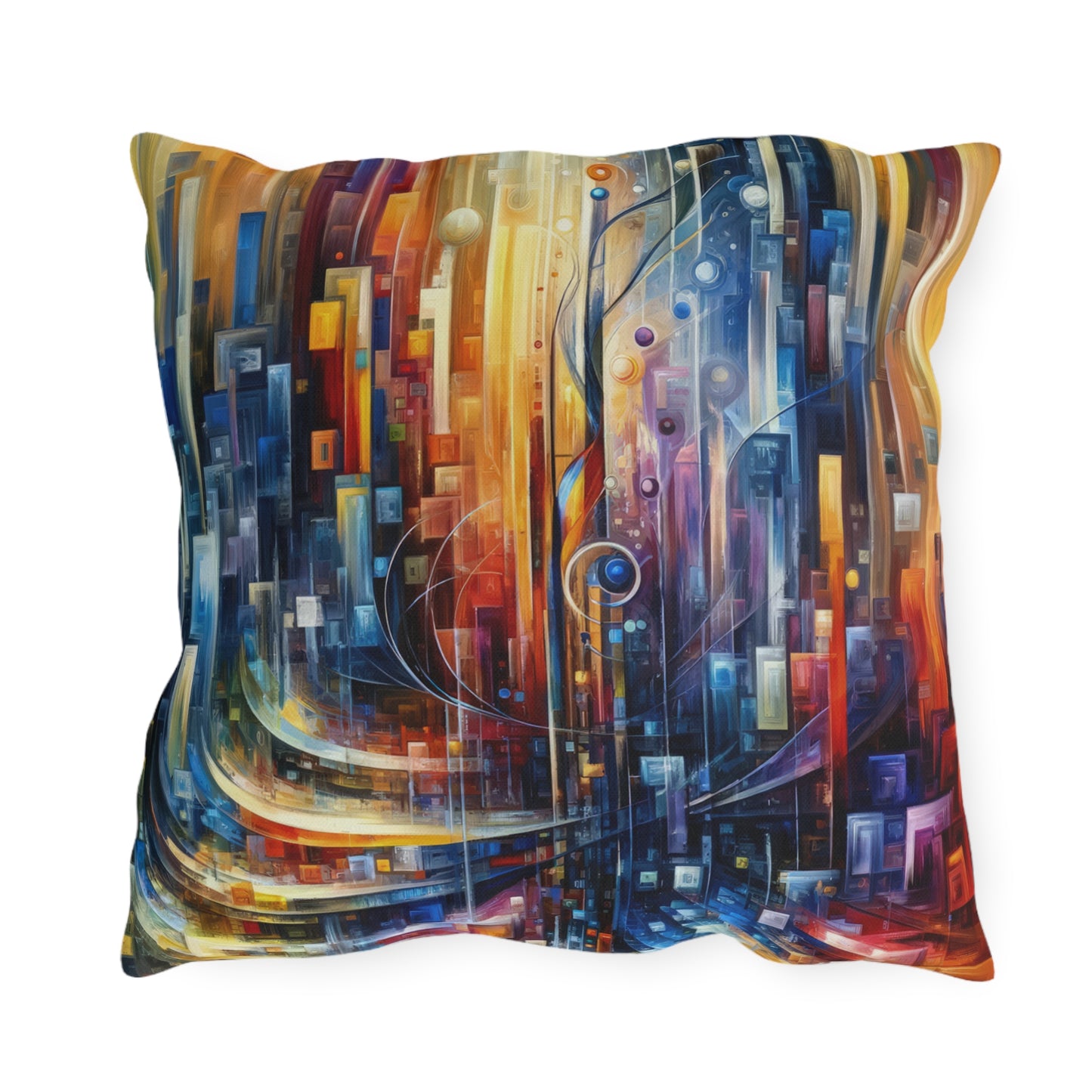 Symphonic Glass Resonance Outdoor Pillows