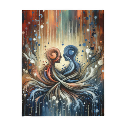 Empathic Connection Tachism Velveteen Microfiber Blanket (Two-sided print)
