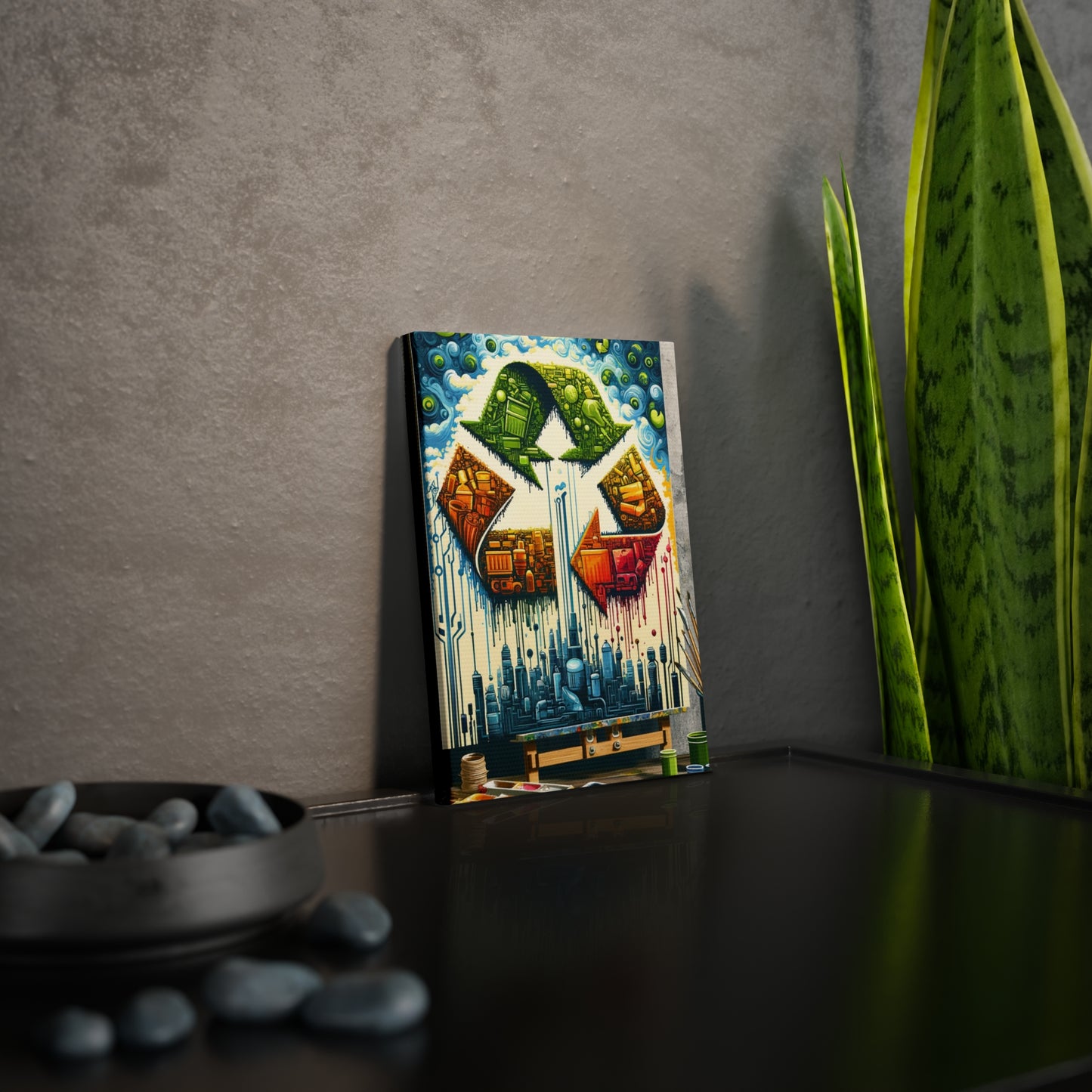 Upcycling Lifecycle Artistry Canvas Photo Tile