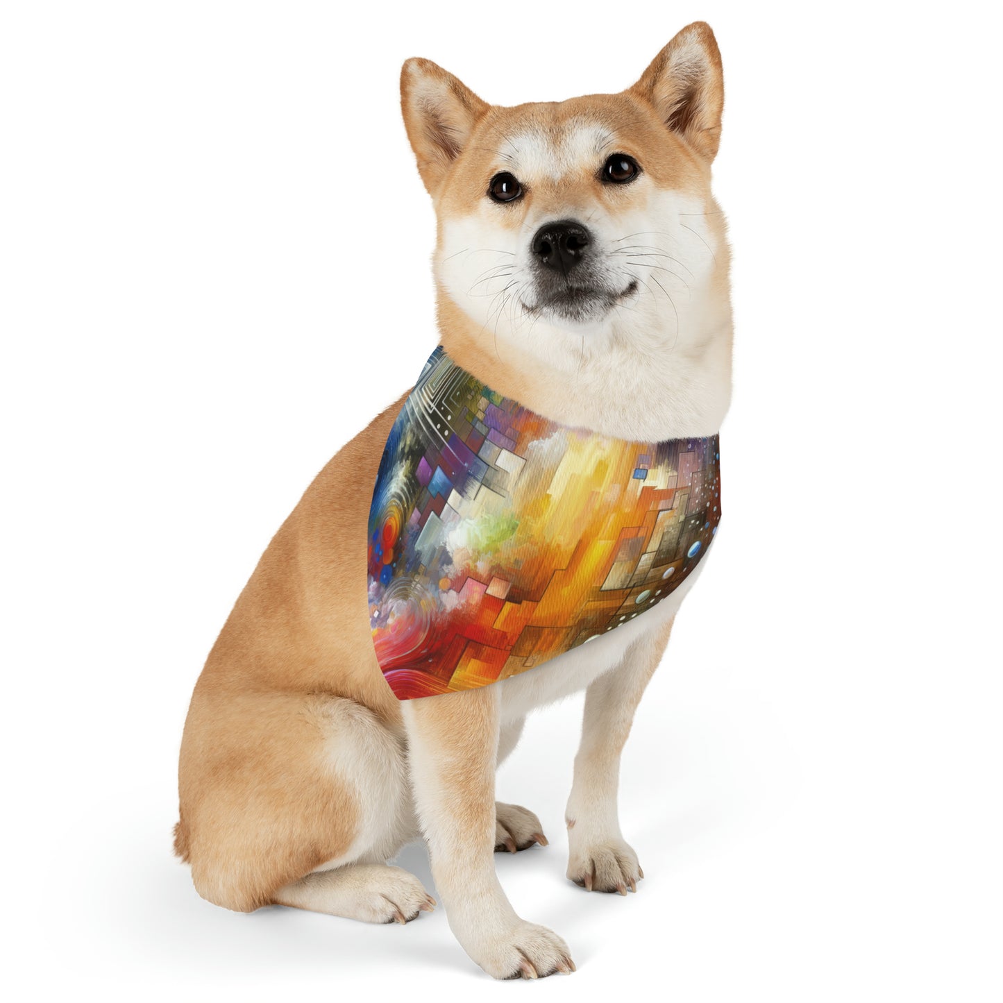 Abstract Technicolor Synthesis Pet Bandana Collar
