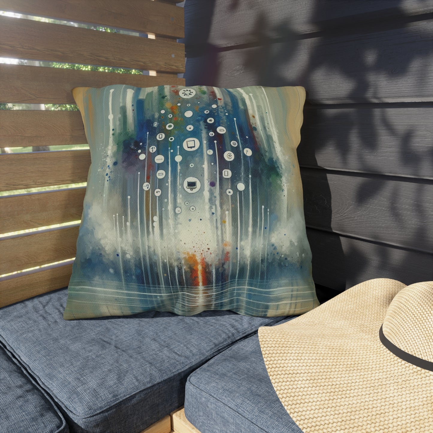 Tachism Digital Escape Outdoor Pillows