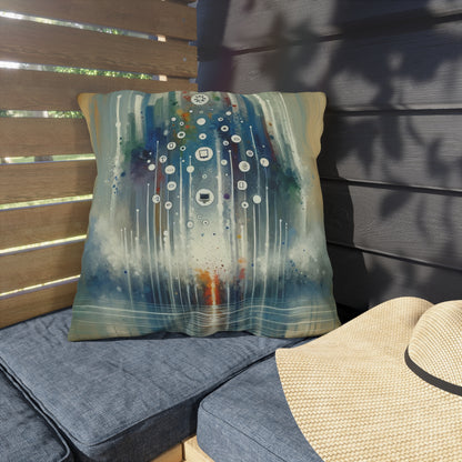 Tachism Digital Escape Outdoor Pillows