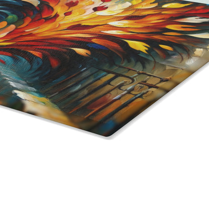 Autumn Whirlwind Escape Glass Cutting Board