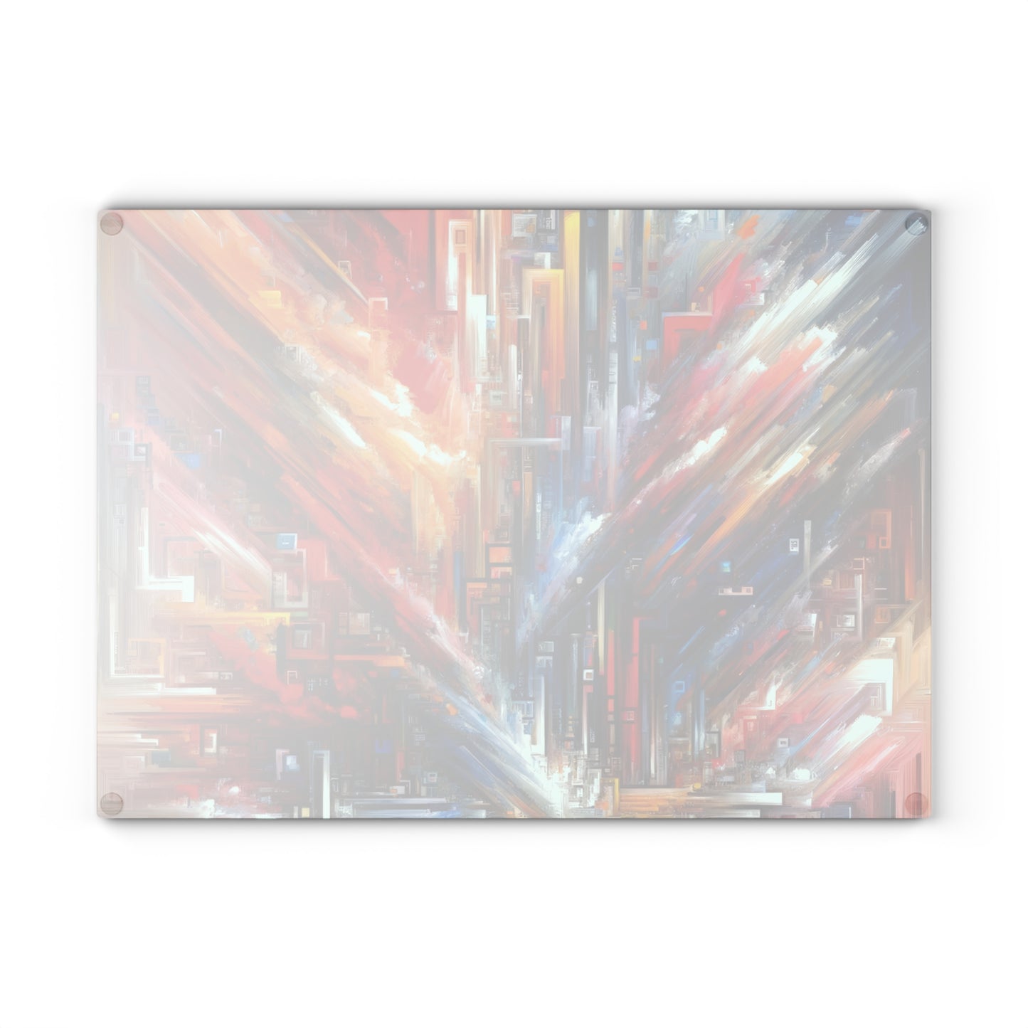 Digital Chaos Symphony Glass Cutting Board