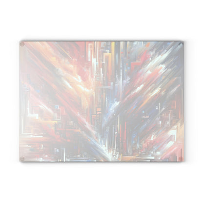 Digital Chaos Symphony Glass Cutting Board