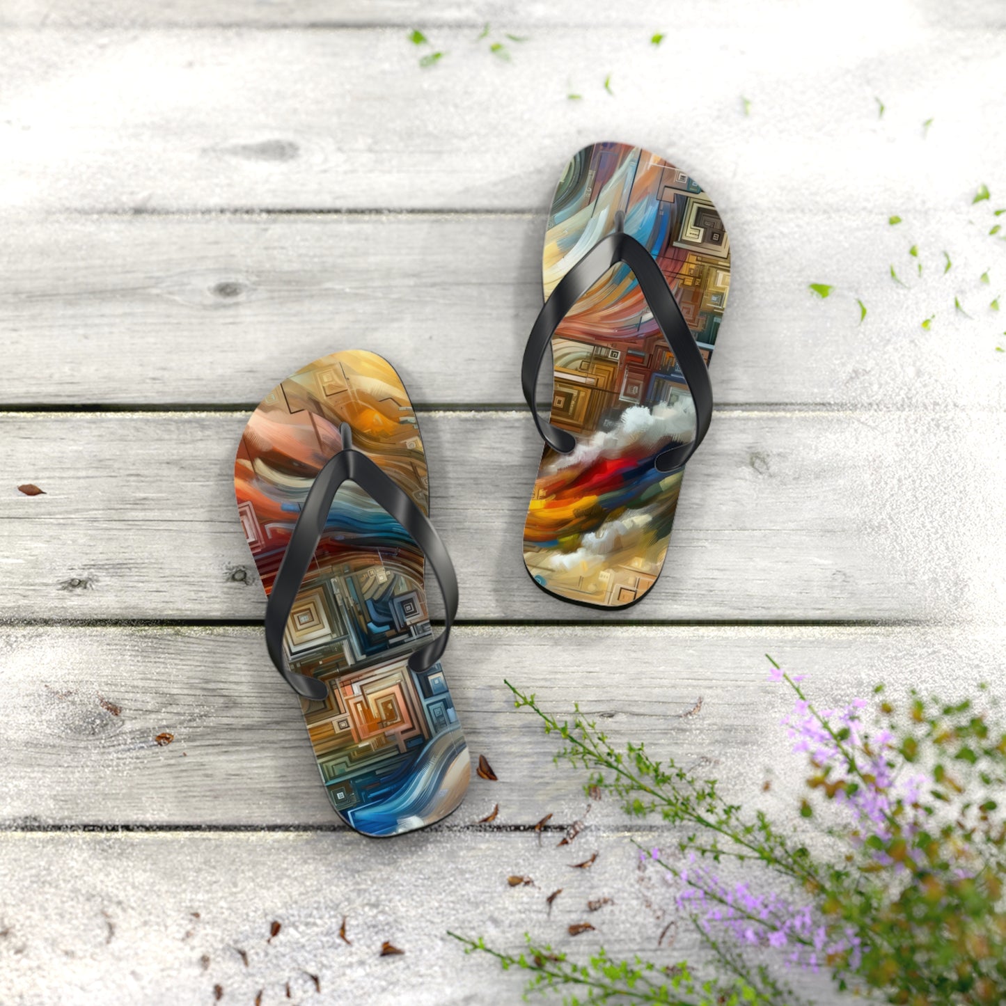 Woven Progress Tapestry Flip Flops