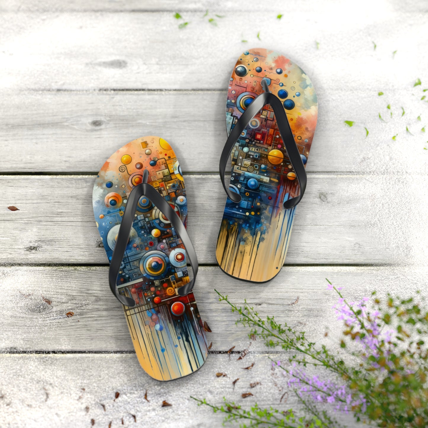 Connected Virtuality Canvas Flip Flops