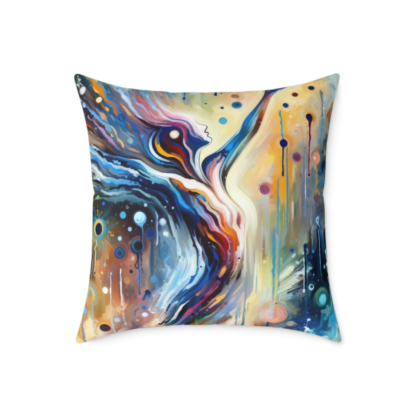 Journey Embrace Tachism Spun Polyester Pillow