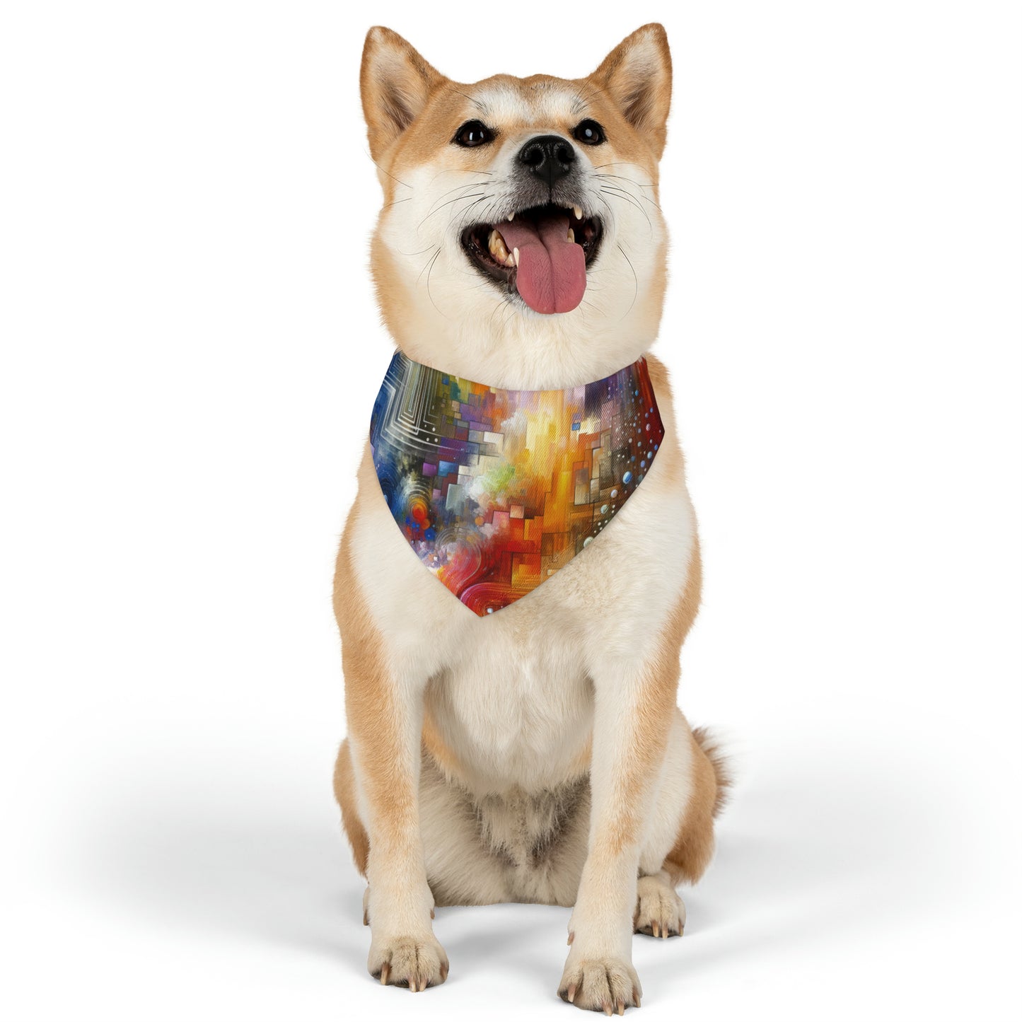 Abstract Technicolor Synthesis Pet Bandana Collar