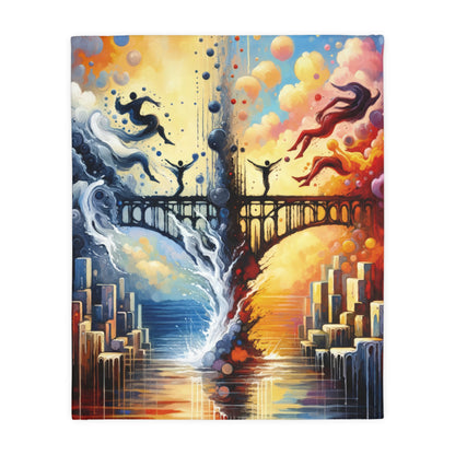 Faithful Diving Bridges Velveteen Microfiber Blanket (Two-sided print)