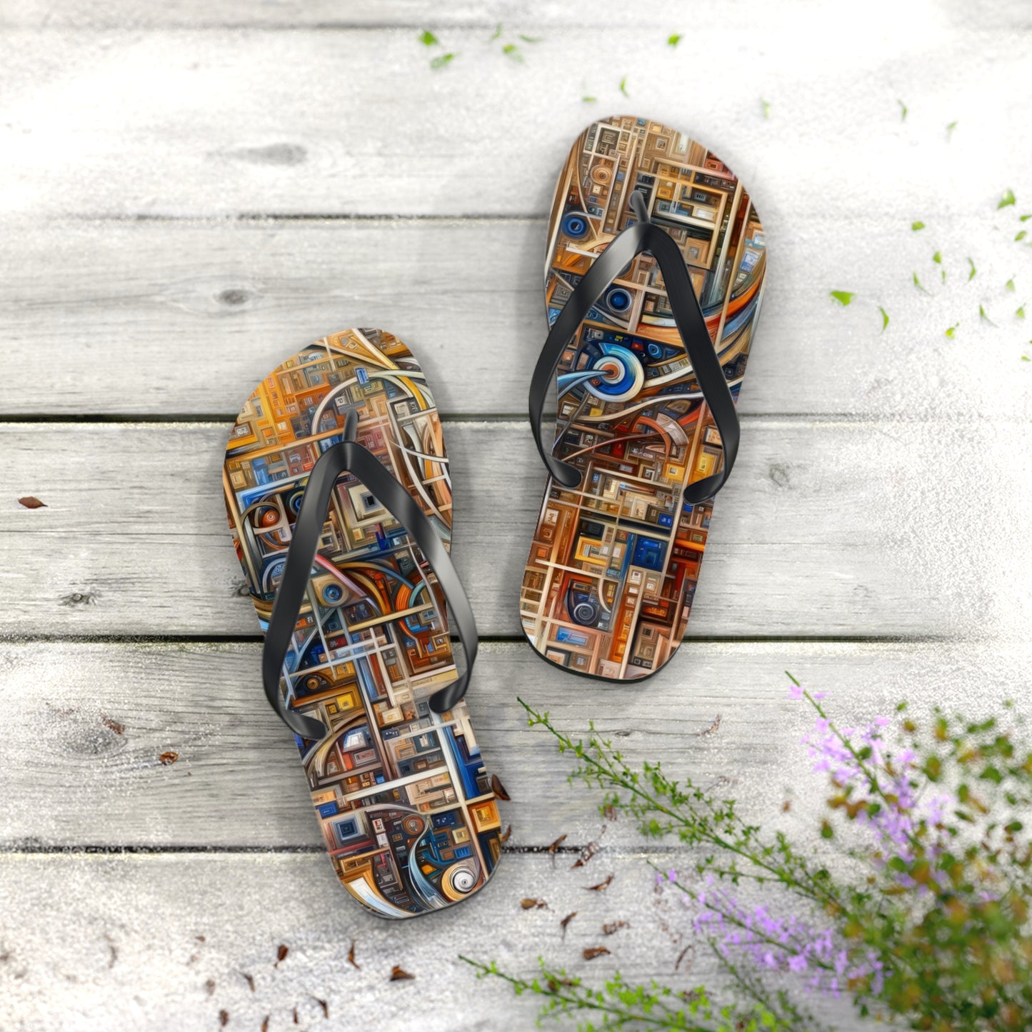 Intricate Life Tapestry Flip Flops