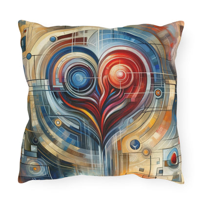 Techno Heart Harmony Outdoor Pillows